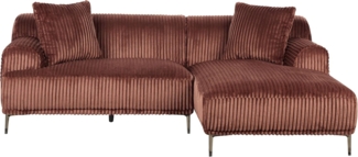 3-Sitzer Ecksofa Cord braun linksseitig STENUM