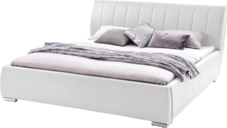 Polsterbett BERGEN-114 in weiß, Kunstlederbezug, Liegefläche: 200x200 cm
