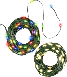 Gartenpirat Lichterkette bunt warmweiß für den Weihnachtsbaum LED-Beleuchtung außen und innen