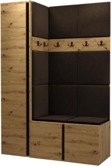 Garderoben-Set Monati IX, Artisan Eiche / Artisan Eiche + Schwarz, Farbe: Manila 04