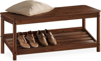 IDIMEX Schuhbank APOANA, Sitzbank mit Schuhablage aus Kiefer Massivholz kastanie farben