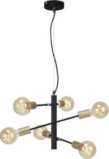 Pendellampe, gold schwarz, Höhe 120 cm, verstellbar, MARIE