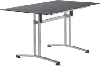 Gartentisch >5375-20< in Schiefer anthrazit, Polytec® - 140x73x80cm (BxHxT)