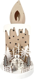 HTI-Living mit Kirche und Sternsingern LED Weihnachtsdeko Kerze