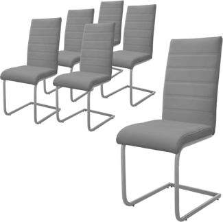 ML-DESIGN Stuhl Esszimmerstühle Schwingstühle mit Rückenlehne Design Küchenstühle (6 St), Polsterstuhl Freischwinger 6er Set Küchenstuhl bis 120kg Kunstleder