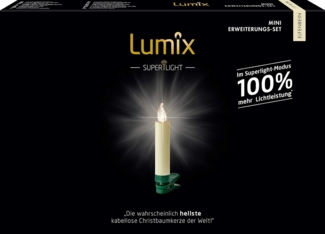 Krinner Lumix Superlight Mini 6 LED Weihnachtskerzen elfenbein Erweiterungset