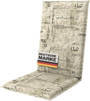 Gardissimo Hochlehnerauflage Hochlehnerauflage 8613 Gartenstuhl Auflagen Kissen Polster Hochlehner, für Hochlehner-Stühle UV-beständig inkl. Bindebänder und Halteband