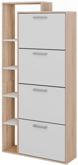 Vicco Schuhkipper Orlando, Weiß/Sonoma, 80 x 166.1 cm mit 4 Fächern