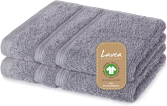 Lavea Seiftuch Bali, 30x30cm aus 100% Bio-Baumwolle, einzigartig weiche Seiftücher mit Aufhänger (Set, 2-St), hochwertige und nachhaltige Premium Waschlappen - schonende Reinigung