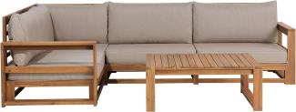 Ecksofa Lounge Set TIMOR Akazienholz Heller Holzfarbton