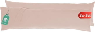 Livessa Seitenschläferkissen Bezug 40x145 (2er Set) - Verdeckter Reißverschluss an der Langen Seite,%100 Baumwolle Jersey Stoff, Oeko-Tex Zertifiziert, Ultra weich und atmungsaktiv
