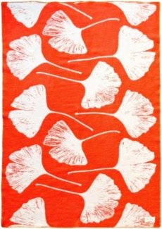 WoolOnly Wendedecke Wolldecke Plaid aus Norwegischer Wolle 130x200 cm (Ginkgo Vintage Orange )