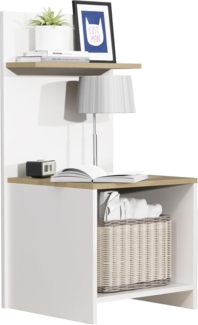 VCM Nachttisch Malisa 920336 Weiß / Honig-Eiche H. 91 x B. 45 x T. 40 cm