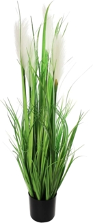 Kunstpflanze Kunstgras Dekogras 90 cm Dekopflanze Wohnzimmer Deko Pampasgras, Arnusa, Höhe 90 cm, Kunstgräser wie echt fertig im Topf