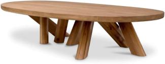 Casa Padrino Luxus Massivholz Couchtisch Braun 170 x 85 x H. 35 cm - Ovaler Eichenholz Wohnzimmertisch - Wohnzimmer Möbel - Luxus Möbel - Luxus Qualität