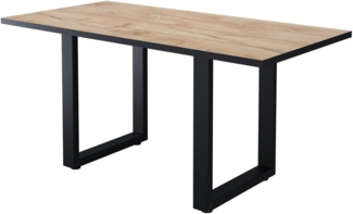 Vicco Esstisch Schwarz/Goldkraft Eiche 160 x 80 cm, Livorno