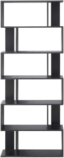 Rebecca Mobili Bücherregal Standregal Modern Holz 6 Ablagen Bücher Wohnzimmer - 190 x 60 x 24 cm (H x B x T) - Art. RE6022