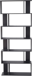 Rebecca Mobili Bücherregal Standregal Modern Holz 6 Ablagen Bücher Wohnzimmer - 190 x 60 x 24 cm (H x B x T) - Art. RE6022