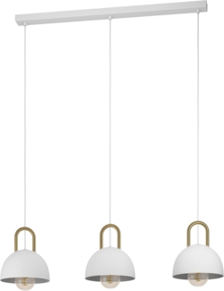 Eglo 99696 Hängeleuchte CALMANERA weiss, messing L:90 B:20 H:110cm dimmbar