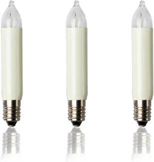 hellum Ersatzbirnen für Lichterbogen, 3 Stück 24V 2W klein-Schaftkerzen für Schwibbogen, für Ersatz-Kerzen Lichterketten innen und außen mit 10 Brennstellen, ø10mm E10/ 24V/ 2W/ 17Lumen 955002