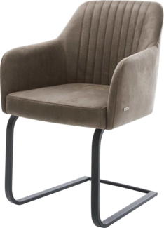 Freischwinger Greg-Flex Mikrofaser Taupe Vintage Freischwinger flach Schwarz Taschenfederkern
