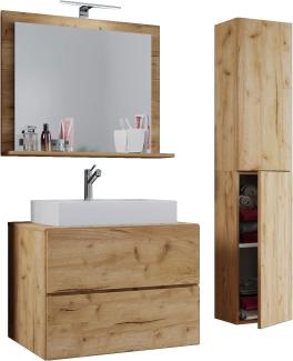 LendasL Bad Möbel Set Waschbecken Unterschrank Wandspiegel Badezimmer Waschtisch