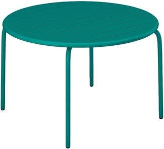 Vente-unique - Gartentisch rund - D. 110 cm - Metall - Blau - MIRMANDE von MYLIA