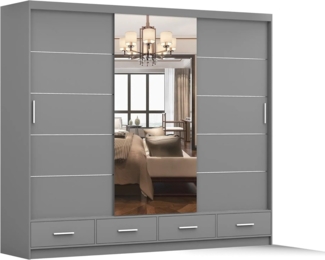 imoebel24 Schwebetürenschrank FLORENCE 250 cm - Grau