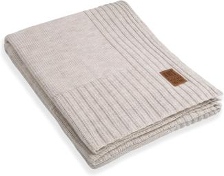 Knit Factory Uni Decke 195x225 cm Glatt Beige