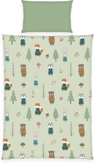 Baby Best Wendebettwäsche babybest Waldtiere, Flanell, 2 teilig, besonders kuschelig