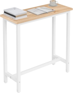 Bartisch aus Metall, Tischplatte aus MDF, 100 x 40 x 100 cm eiche hell