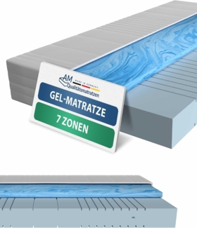 AM Qualitätsmatratzen Kaltschaummatratze mit 4 cm Gelschaum-Auflage, H2, Höhe 20 cm, 160x200 cm