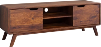 Massivmoebel24 TV-Board (TV-Board Sheesham 134 x 40 x 48 walnuss lackiert MALMÖ 2 #119)