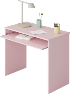 Habitdesign, Computertisch mit abnehmbarem Tablett, Jugendschreibtisch, Rosa, Maße: 90 x 79 x 54 cm (B x H x T), Modell I-Joy