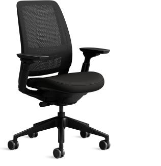 Steelcase Series 2 Bürostuhl mit Netzrücken in Schwarz und Sitzbezug in Onyx Schwarz