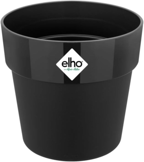 elho B.for Original Rund 14 - Blumentopf für Innen - Ø 13.7 x H 12.5 cm - Schwarz/Living Schwarz