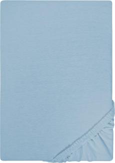 Biberna Jersey-Spannbetttuch, 100 % Baumwolle, Taubenblau, 1x 140x200 cm - 160x200 cm