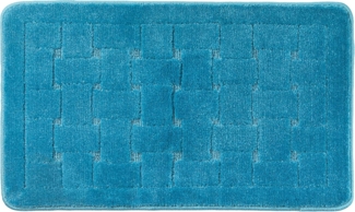 Emma Barclay Orkney Badematte, Kreuzschraffur, 45x75 cm, Aquamarin