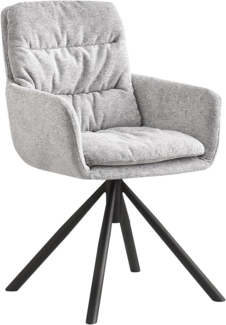 B&D Home Esszimmerstuhl CAZAR, mit Armlehne, drehbar, Webstoff Grau