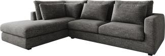 Ecksofa Isla 330x225 cm Chenille Anthrazit Ottomane links