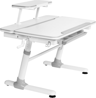 HOKO Kinderschreibtisch Höhenverstellbar Ergo-Study-Table COMPAKT Set (mit Neigung Einstellbarer Tischplatte und Butler mit Buch-Halterung, 1-St)