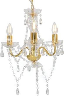 vidaXL Kronleuchter mit Perlen Goldfarben Rund 3×E14 281600