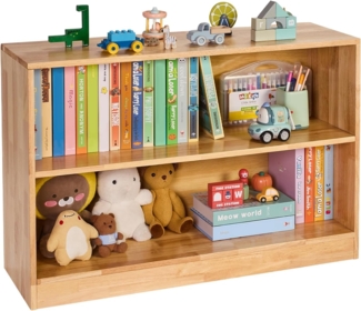 VEVOR Kinderregal Bücherregal (90 cm lang), Spielzeugschrank 2-stufig, Aufbewahrungsschrank für Spielzeug, Spielzeugregal für Schlafzimmer Kinderzimmer Wohnzimmer, Ausstellungsschrank Braun