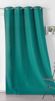 Linder Outdoor-Vorhang, wasserabweisend, gewebt und gefärbt in Frankreich, mit Ösen, antioxidativ, Farbe: Pfauengrün, Maße: 135x240 cm, 100% Polyester, Kollektion Leinwand für den Außenbereich