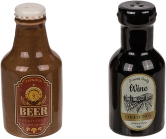 Out of the Blue Salz- / Pfefferstreuer Bier & Wein Salz- und Pfefferstreuer Set aus Keramik