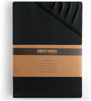 DecoKing Spannbettlaken 80x200 90x200 cm 100% gekämmte Baumwolle Schwarz Spannbetttücher Jersey Boxspringbett Amber 80x200 90x200