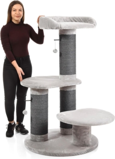Canadian Cat Company Kratzbaum Kanata, grau, Kratzstämme Ø 20cm, ca 110 x 80 x 138 cm