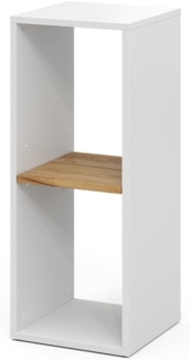 Vicco Bücherregal Weiß/Goldkraft Eiche 30 x 74 cm mit 2 offenen Fächern, Tomy