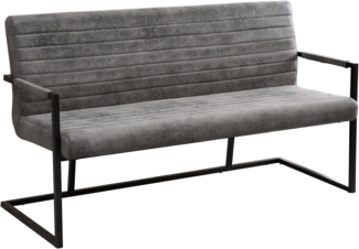 riess-ambiente Sitzbank LOFT 160cm vintage grau, mit Microfaser-Bezug