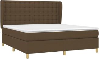 Boxspringbett mit Matratze Stoff Dunkelbraun 160x200 cm, Härtegrad: H2 [3128856]